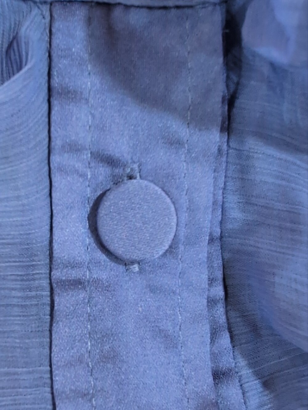 Banana Republic Cobalt Blue Ruffle-Front Sheer Button Down Shirt - Picture 8 of 9